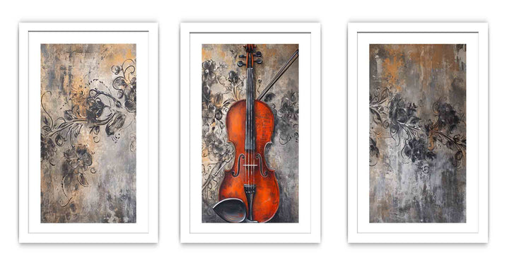 3 Panel Violin Painting