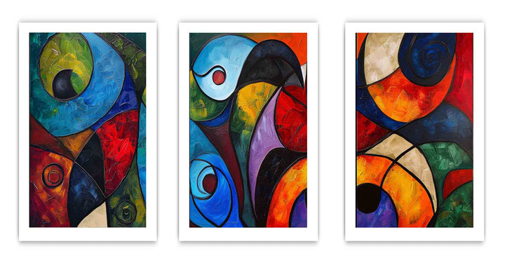 3 Panel Violin  Art  Painting Set