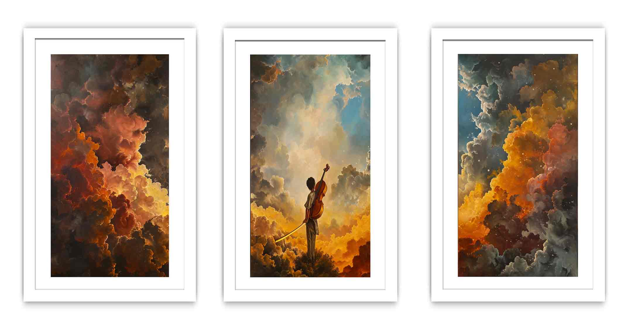 3 Panel Violin Painting