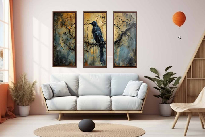 3 Panel Group Art  Bird Painting