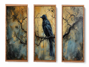 3 Panel Group Art  Bird Painting