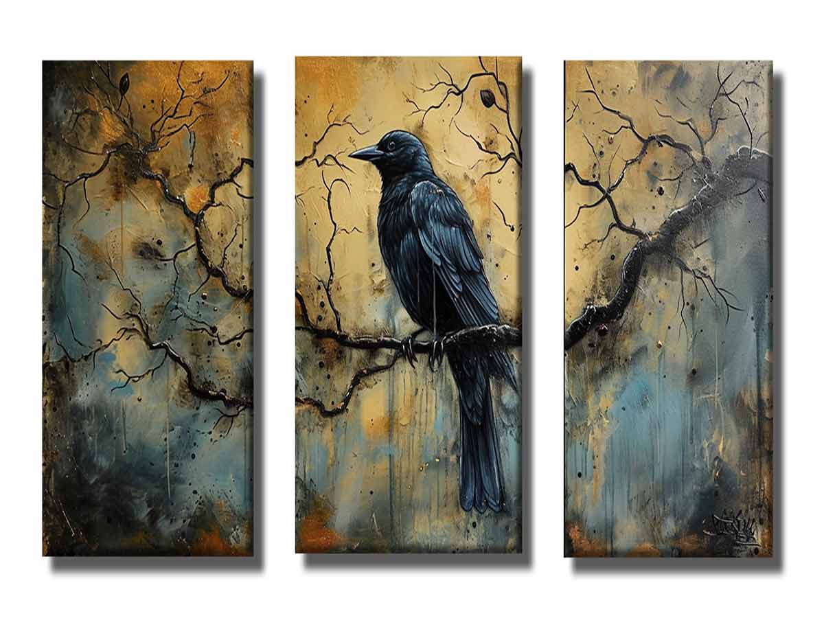 3 Panel Group Art  Bird Painting