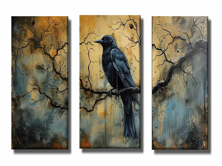3 Panel Group Art  Bird Painting