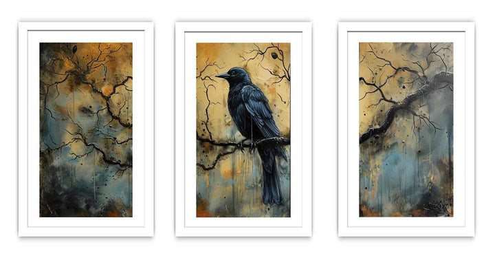 3 Panel Group Art  Bird Painting