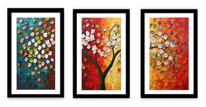 3 Panel Group Art  Flower  & Tree Painting
