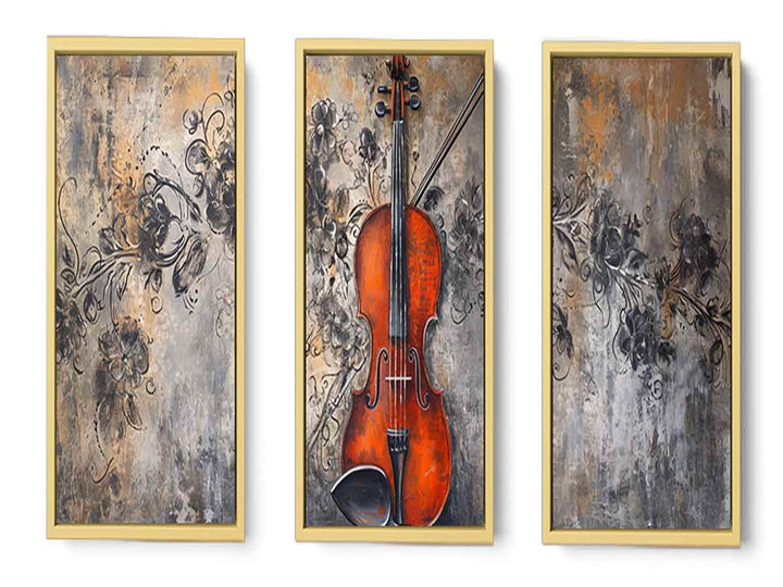 3 Panel Violin Music  Art  Painting