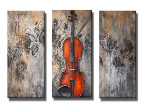 3 Panel Violin Music  Art  Painting
