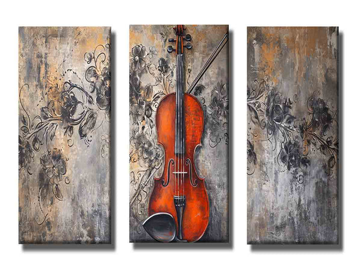 3 Panel Violin Music  Art  Painting