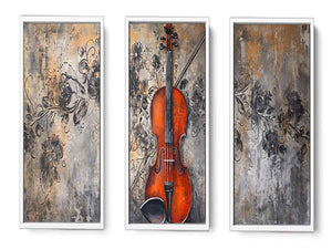 3 Panel Violin Music  Art  Painting