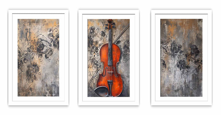 3 Panel Violin Music  Art  Painting