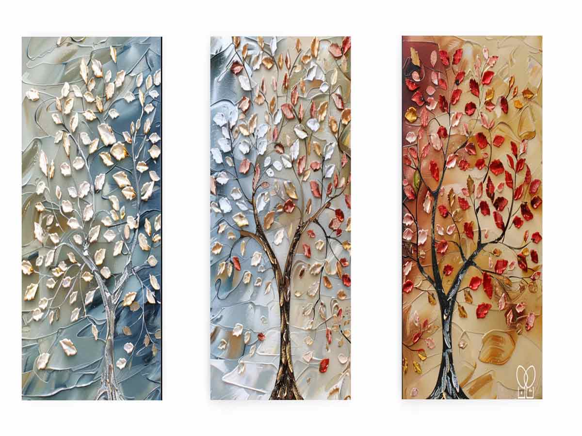 3 Piece Tree Art Painting Set