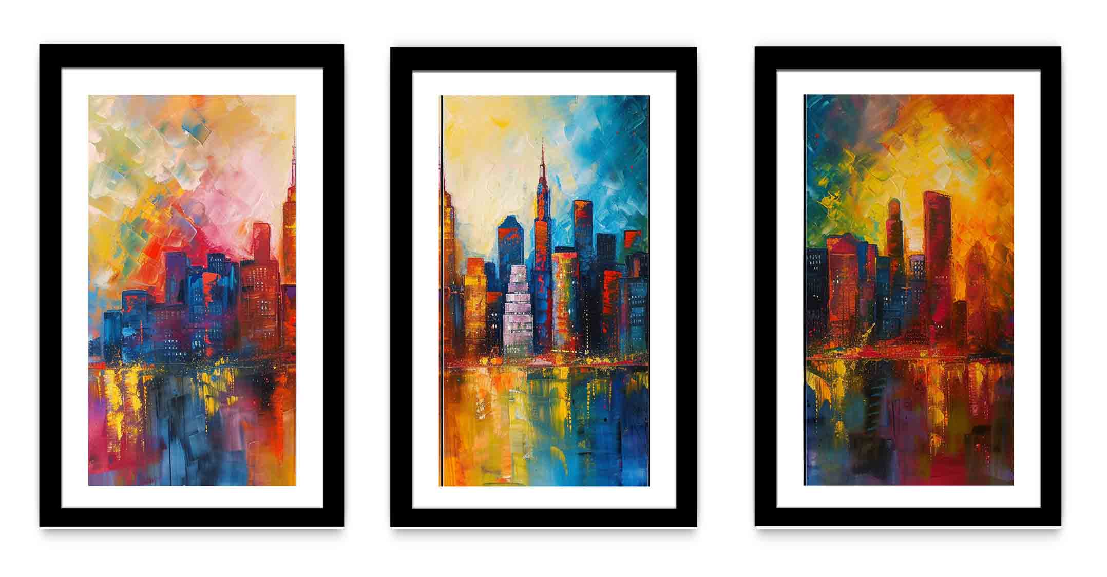 Skyline Painting - 3 Piece Set