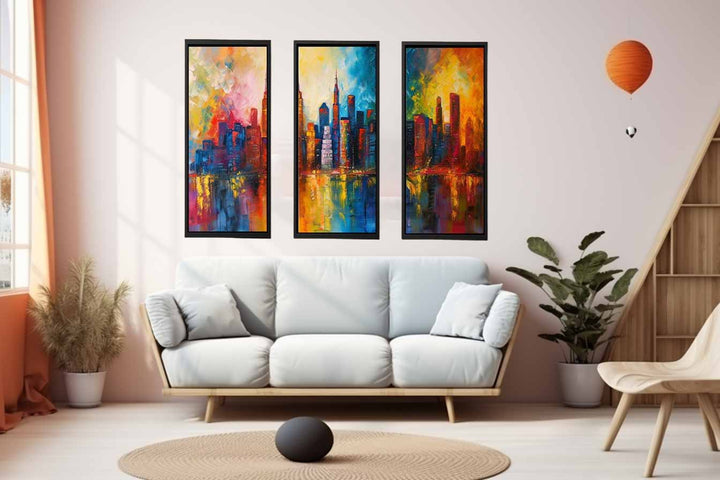Skyline Painting - 3 Piece Set