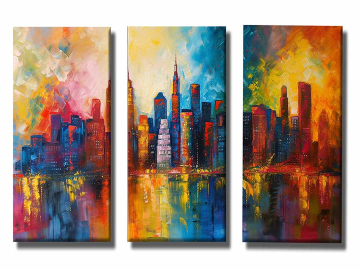 Skyline Painting - 3 Piece Set