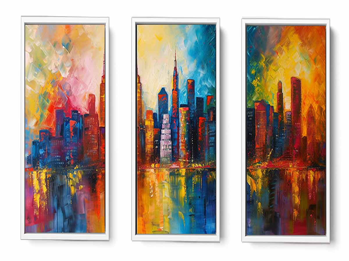 Skyline Painting - 3 Piece Set