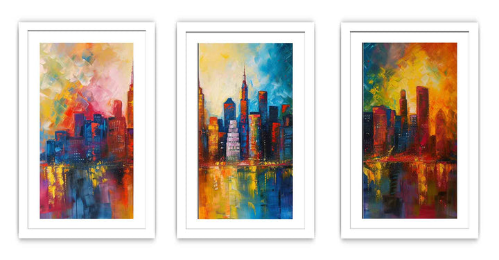 Skyline Painting - 3 Piece Set