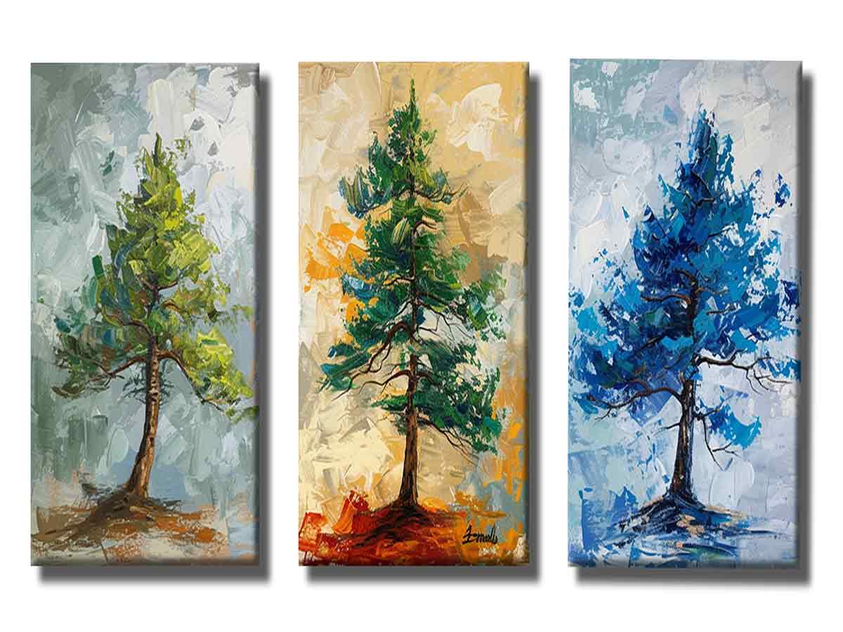 Pine Tree  Painting - 3Pcs Set