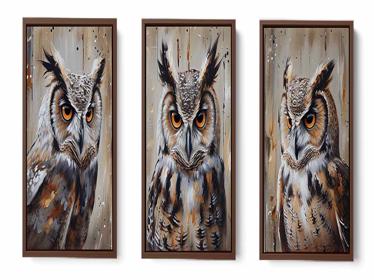 Owl  3 Piece  Art Set
