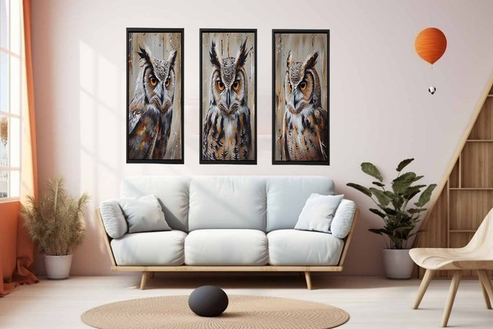 Owl  3 Piece  Art Set