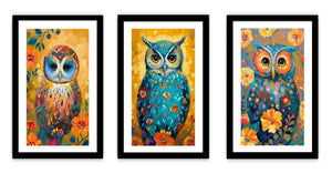 Owl  3 Piece  Art Set