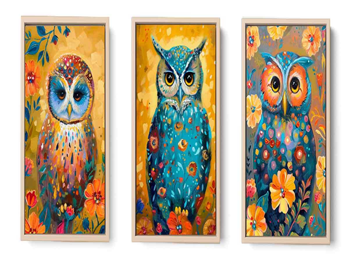 Owl  3 Piece  Art Set