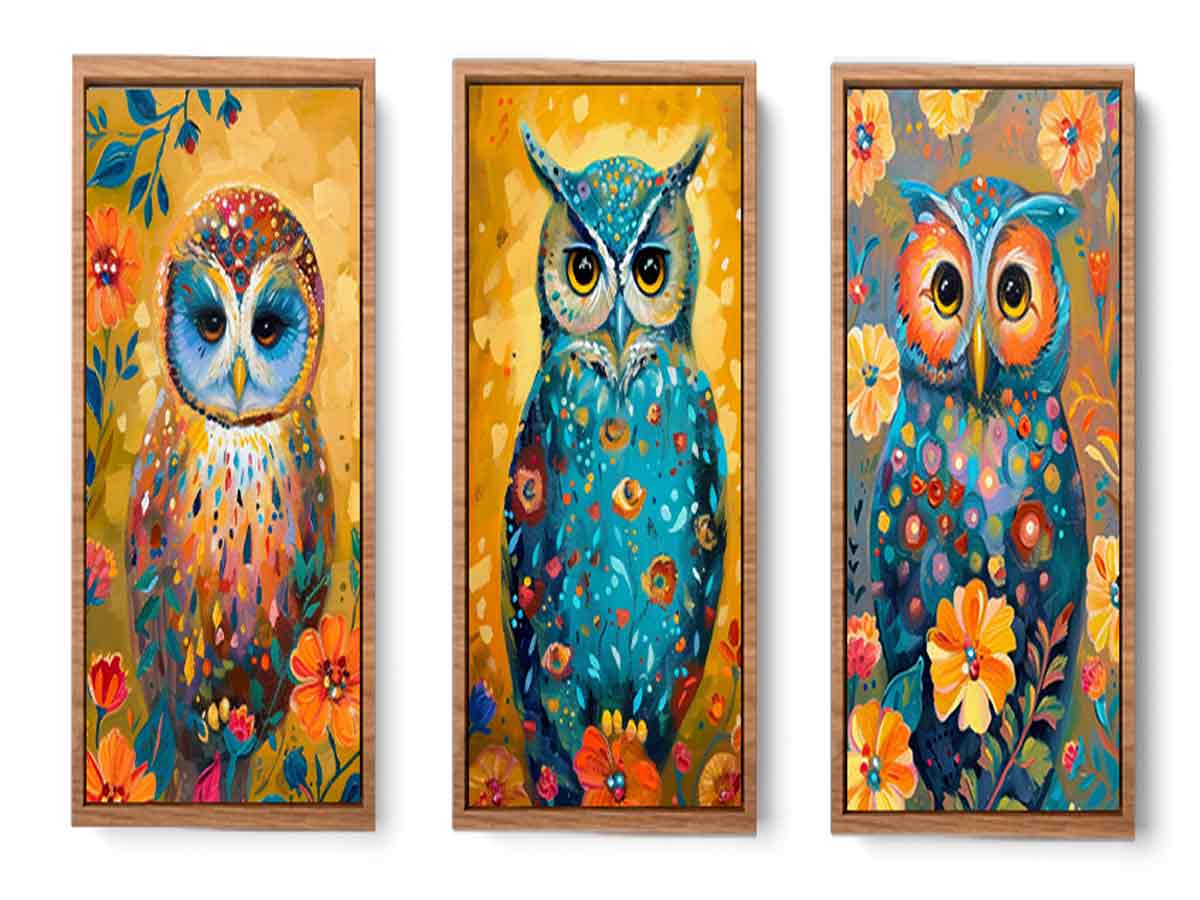 Owl  3 Piece  Art Set