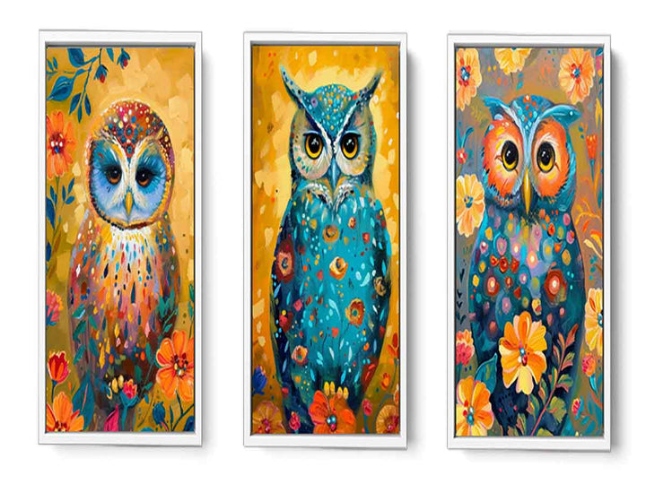 Owl  3 Piece  Art Set