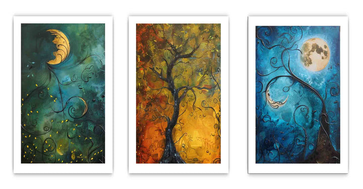 3 Piece Sun & moon   Art Set