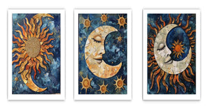 3 Piece Sun & moon Painting  Set