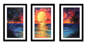 3 Panel  Sunset Wall Art Painting