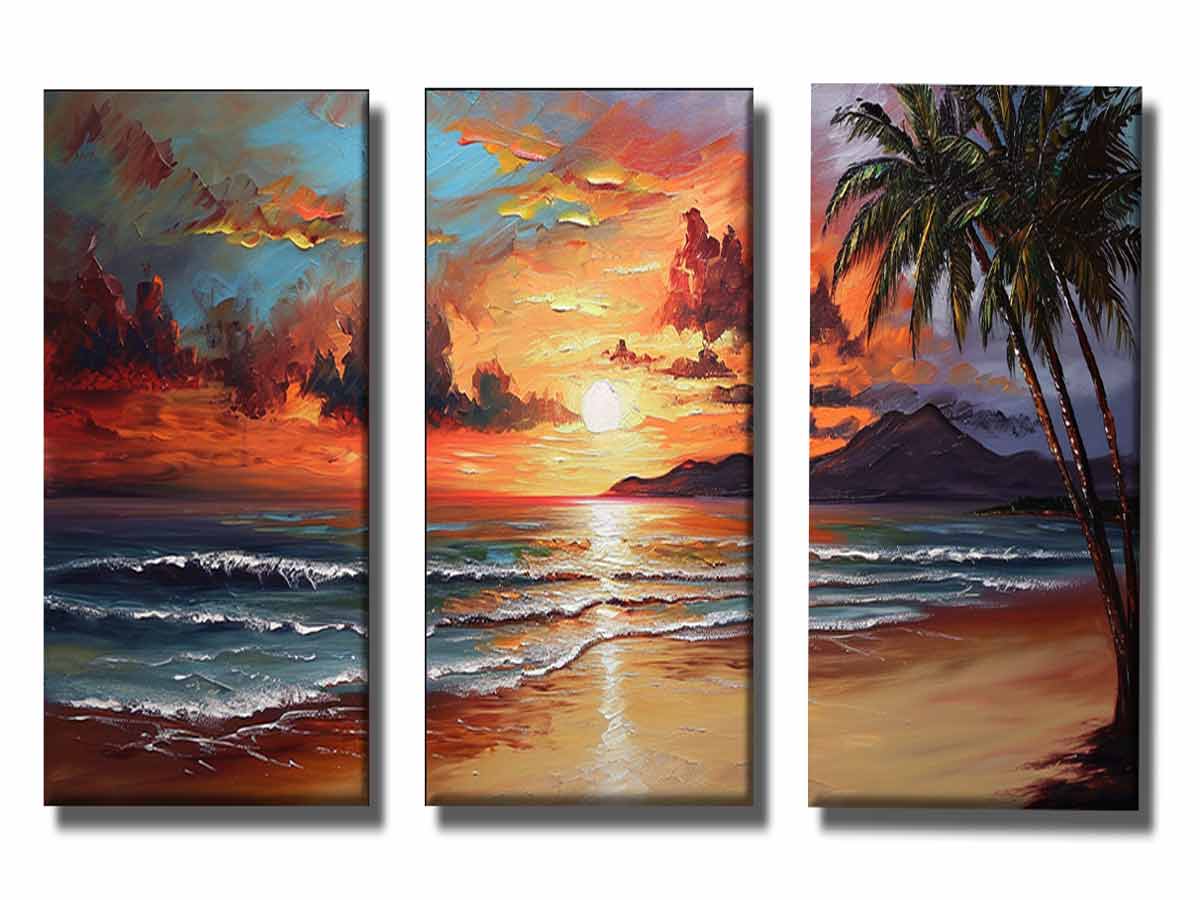 3 Piece Beach Wall Art Painting