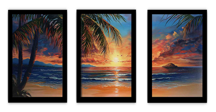 3 Piece Beach Art Painting