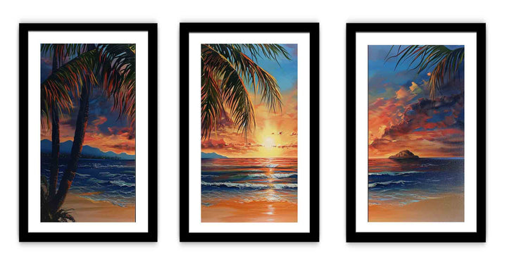 3 Piece Beach Art Painting