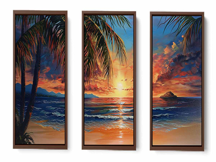 3 Piece Beach Art Painting