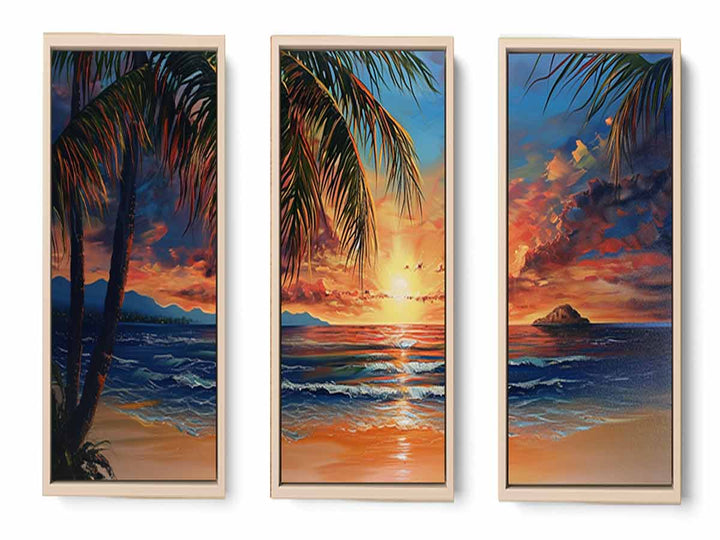 3 Piece Beach Art Painting