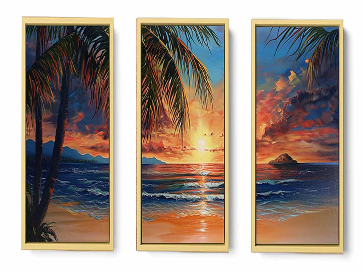 3 Piece Beach Art Painting