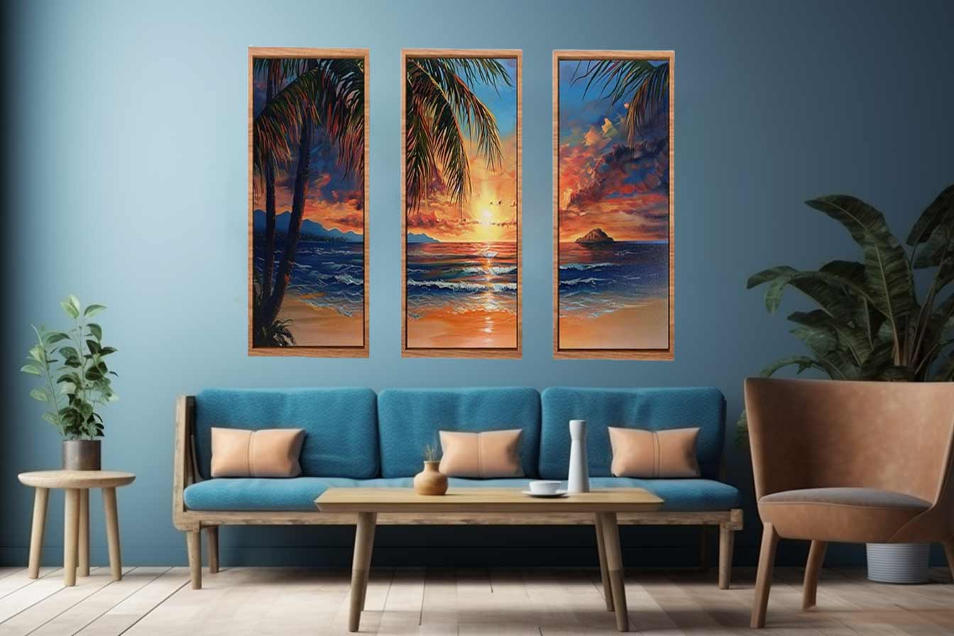 3 Piece Beach Art Painting