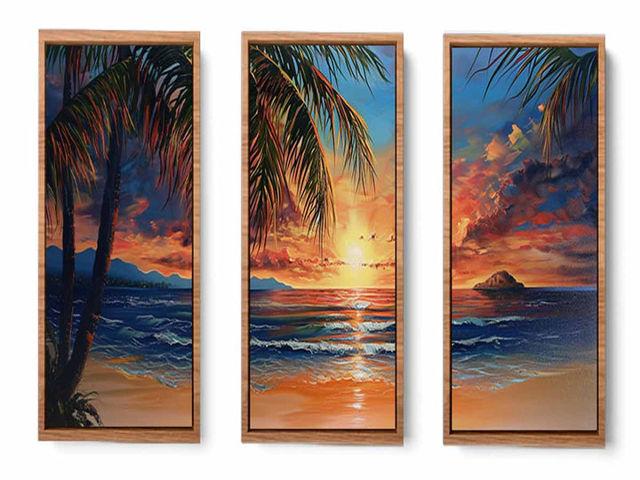 3 Piece Beach Art Painting