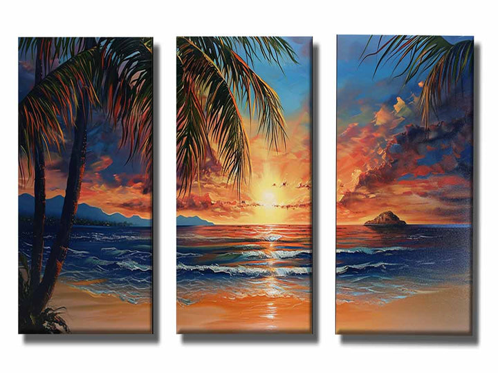 3 Piece Beach Art Painting
