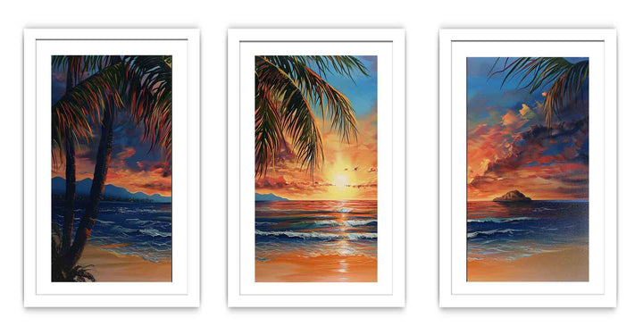 3 Piece Beach Art Painting