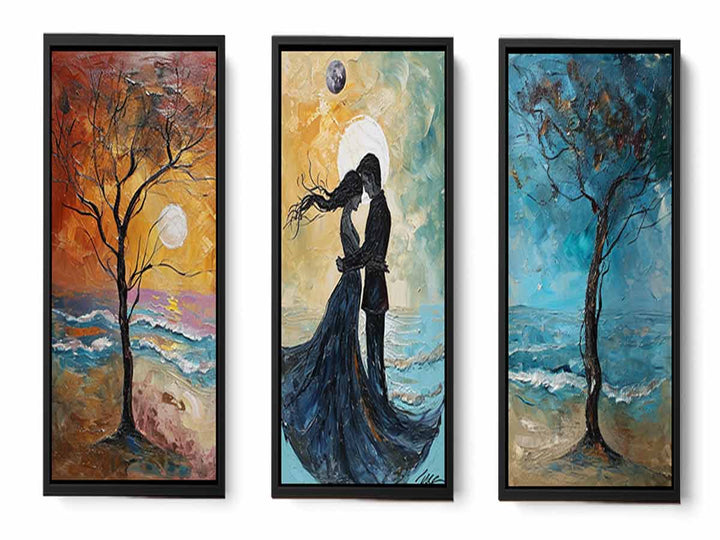 3 Piece Couple on the Beach Painting