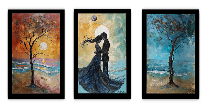 3 Piece Couple on the Beach Painting