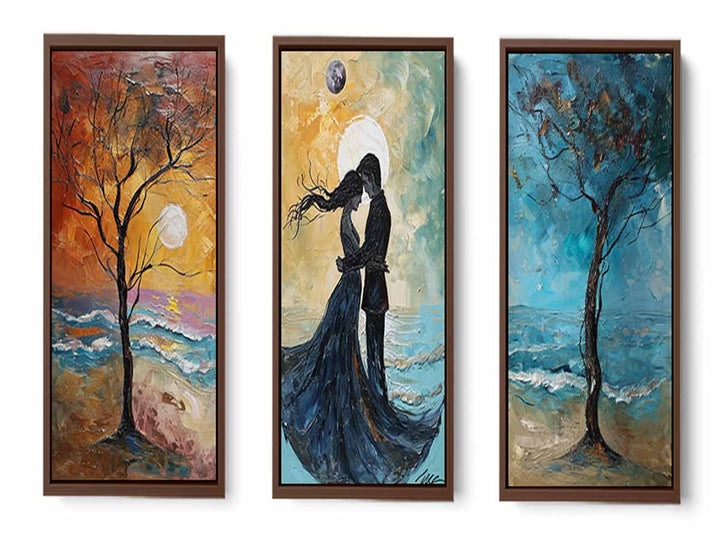 3 Piece Couple on the Beach Painting