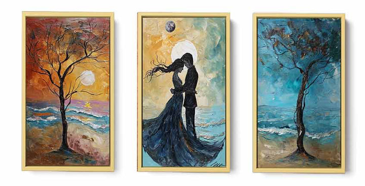 3 Piece Couple on the Beach Painting