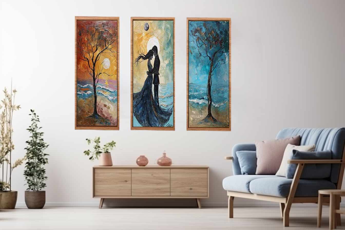 3 Piece Couple on the Beach Painting