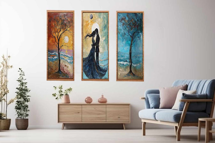 3 Piece Couple on the Beach Painting