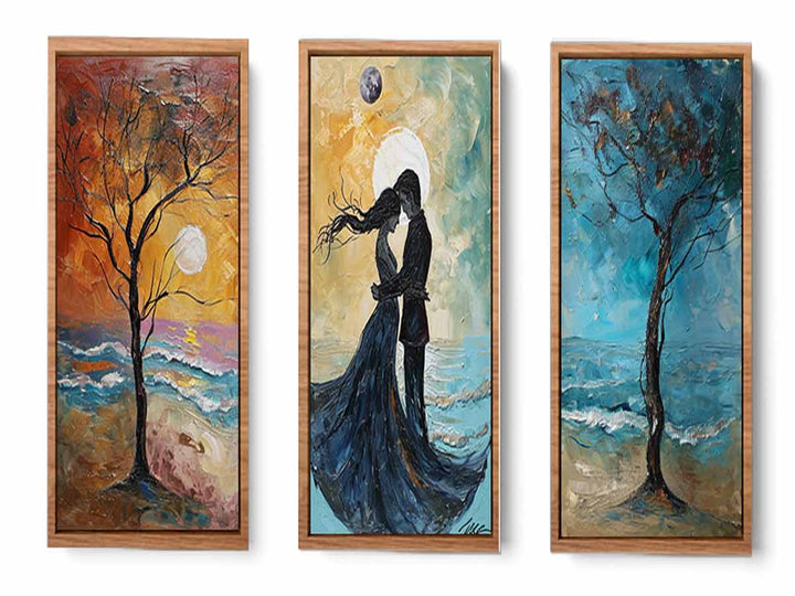 3 Piece Couple on the Beach Painting