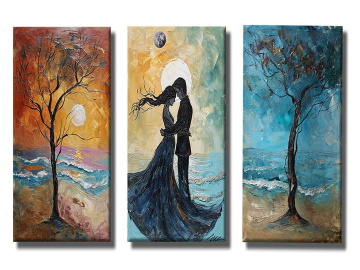 3 Piece Couple on the Beach Painting