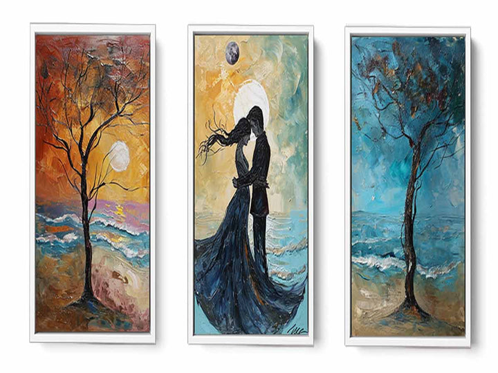 3 Piece Couple on the Beach Painting