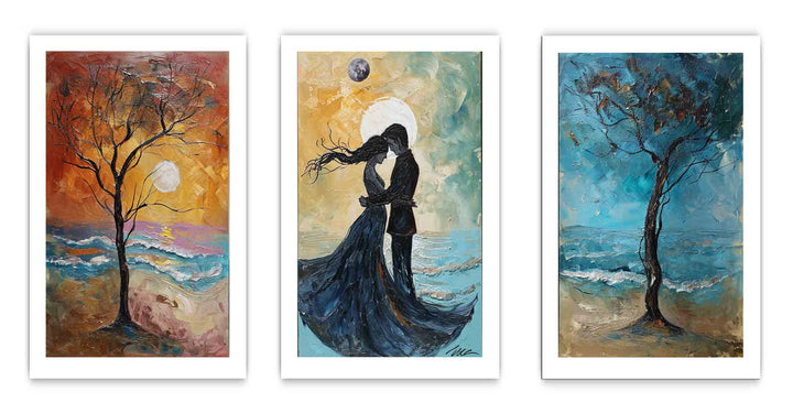 3 Piece Couple on the Beach Painting